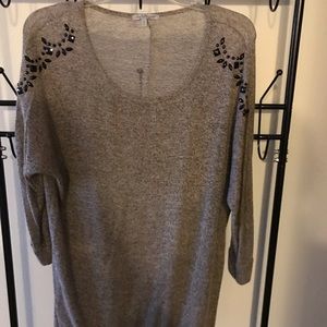 Grey jeweled sweater